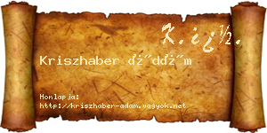 Kriszhaber Ádám névjegykártya